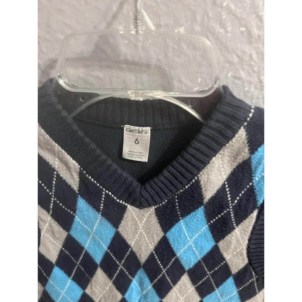 Sweater Vest Boys Size‎ 6 Blue Diamonds